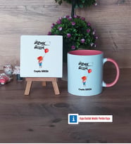 Ütopyalar Güzeldir Dekoratif Taş, Kupa Bardak Kırmızı Hediye (Model 5)
