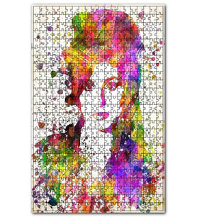 Cakapuzzle Eski Renkli Amy Winehouse Art Görseli Puzzle Yapboz MDF (Ahşap) (1000 Parça)