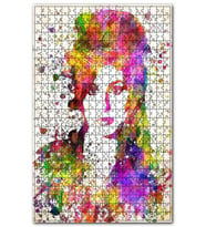 Cakapuzzle Eski Renkli Amy Winehouse Art Görseli Puzzle Yapboz MDF (Ahşap) (1000 Parça)