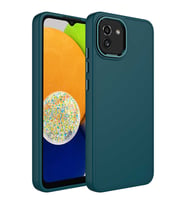 Galaxy A03 Kılıf Zore Luna Dışı Soft Yumuşak İçi Kadife Kılıf (Koyu Yeşil)
