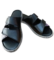 Castle Black 22366 Kadın Hakiki Deri Comfort Terlik (Siyah)