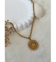Merkar Aksesuar Altın İşçilik Modelli Gold Rengi Çelik Kolye (Model 6)