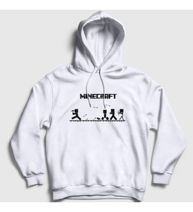 Presmono Unisex Gri Arrows Minecraft Kapüşonlu Sweatshirt 29228tt (Beyaz)