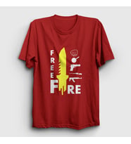 Presmono Unisex Haki Knife Free Fire T-Shirt 232650tt (Kırmızı)