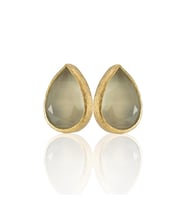 Kadir Jewellery 22 Ayar Altın Kaplama Kadın Minimal Küpe -El İşçiliği Ve Hipoalerjenik Küpe (Gri)