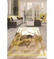 Dijital Kaymaz Taban Yıkanabilir Modern Renkli Salon Halısı Mutfak Halısı Yolluk ND-HT-1252 (Beyaz)