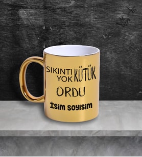 Ordu Temalı Kişiye Özel İsim ve/veya Fotoğraflı Kupa Bardak No:X025-052 (Gold)