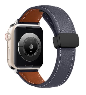 ​​Amazfit GTS Bip Lite S GTR 42mm Kordon Magnetli PU Deri Kordon 20mm (Lacivert)