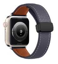 ​​Amazfit GTS Bip Lite S GTR 42mm Kordon Magnetli PU Deri Kordon 20mm (Lacivert)