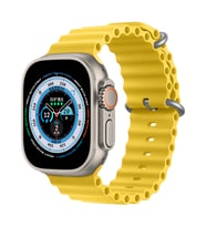 Apple Watch 49mm Ultra Seri Uyumlu Seaflex Ocean Silikon Kordon (Sarı)