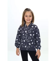 Toontoy Kız Çocuk Kapüşonlu Hırka (Ekru)