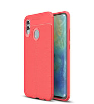Microsonic Huawei Honor 10 Lite Kılıf Deri Dokulu Silikon (Kırmızı)