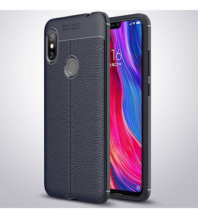 Xiaomi Redmi Note 6 Pro Kılıf Deri Tarzı Niss Silikon Case (Lacivert)