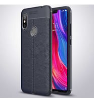 Xiaomi Redmi Note 6 Pro Kılıf Deri Tarzı Niss Silikon Case (Lacivert)