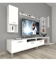Decoraktiv Eko 5200DA Mdf Krom Ayaklı Tv Ünitesi Tv Sehpası (Beyaz)