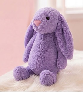 Uyku Arkadaşım PAPYONLU Uzun Kulak Bunny Peluş Tavşan 65 cm (Lila)