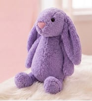 Uyku Arkadaşım PAPYONLU Uzun Kulak Bunny Peluş Tavşan 65 cm (Lila)