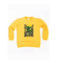 Hulk baskılı pamuklu kumaş çocuk sweatshirt (Sarı)