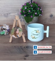 Doğum Günü Hediyesi Kupa Bardak Beyaz ve Fotoğraflı Ahşap Anahtarlık Hediye (Model 12)