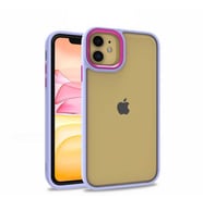 Apple iPhone 11 Kılıf Kamera Korumalı Mat Renkli Silikon (Lila)
