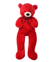 SOLEMIA - Papyonlu Sevimli Büyük Peluş Ayıcık, 150  -160 cm - % 100 YERLİ, Premium Kalite (Kırmızı)