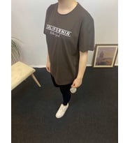 Kadın Bisiklet Yaka Oversize Fit Californıa Baskılı Tişort SPR24tsk304 (Kahverengi)