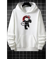 Unisex Astronot Baskılı Sweatshirt (A.Beyaz)