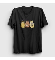 Presmono Unisex Beyaz Cat Brothers Kedi T-Shirt 287633tt (Siyah)