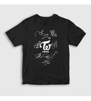 Presmono Unisex Çocuk Beyaz Signs K-Pop Twice T-Shirt 281690tt (Siyah)