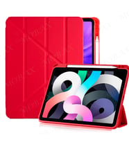 Apple iPad Air 5 Air 4 10.9 Kılıf Kalem Şarj Bölmeli Case A2072 A2316 A2324 A232 (Kırmızı)