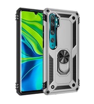 Xiaomi Mi Note 10 Kılıf Yüzüklü Zırh Tank Vega (Gri)