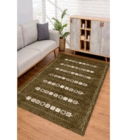 Dijital Kaymaz Taban Yıkanabilir Renkli Salon Halısı Mutfak Halısı Yolluk ND-SD-1011 (Kahverengi)