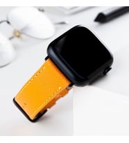 vagave Apple Watch 42mm 44mm 45mm 49mm 3 4 5 6 Se 7 8 9 Ultra Ultra 2 Deri Kordon İsme Özel (Sarı)