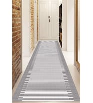 Dijital Baskılı Kaymaz Taban Yıkanabilir Modern Yolluk Ve Koridor Halısı NDU-SD-316 (Gri)