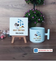 Adalet Öğretmeni Dekoratif Taş, Kupa Bardak Kırmızı Hediye (Model 11)