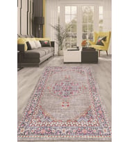 Dijital Kaymaz Taban Yıkanabilir Modern Renkli Salon Halısı Mutfak Halısı Yolluk ND-HT-1200 (Mor)