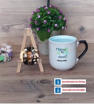 Makine Mühendisi Kupa Bardak Beyaz ve Fotoğraflı Ahşap Anahtarlık Hediye (Model 10)