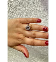 Baget Model Zirkon Taşlı Gümüş Yüzük (Gri)