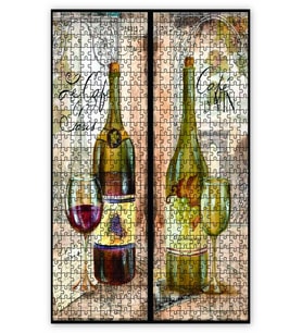 Cakapuzzle Paris Görseli Kırmızı Beyaz Şarap Puzzle Yapboz MDF (Ahşap) (255 Parça)