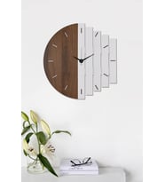 Dekoratif Ahşap Duvar Saati 43 Cm - Ritim (Beyaz)
