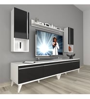 Decoraktiv Eko 5220TA Mdf Retro Tv Ünitesi Tv Sehpası (Siyah - Beyaz)