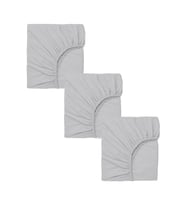 3 Adet Pamuklu ve Lastikli 60 x 120 x 15 cm Penye Bebek Çarşaf (Gri)