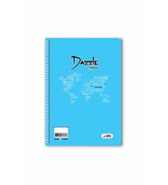 Çizgili 40 Yaprak Spiralli Defter A4 Boy Plastik Kapak (1 Adet ) (Mavi)