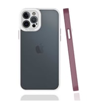iPhone 12 Pro Kılıf Zore Mima Kenarları Renkli Silikon Kılıf (Mürdüm)
