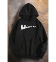 Grafiti imza Baskılı Oversize Sweatshirt (Siyah)