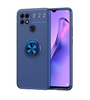 Oppo A15S Kılıf Yüzüklü Magnetli Ravel Case (Mavi)