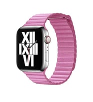 Apple Watch 10/11 42mm-38/40/41mm Kordon Deri Loop Kordon 2/3/4/5/6/se/7/8/9 (Pembe)