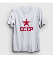 Presmono Unisex Sarı Red CCCP Sovyetler Birliği T-Shirt 267321tt (Beyaz)