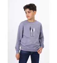 Toontoy Erkek Çocuk Baskılı Sweatshirt (Koyu Gri)