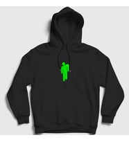Presmono Unisex Gri Blohsh Billie Eilish Kapüşonlu Sweatshirt 154097tt (Siyah)